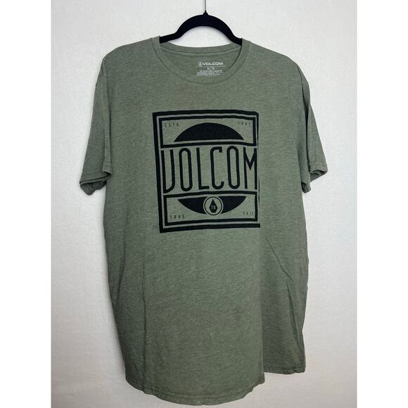 Volcom Men's Green Short Sleeve Graphic Crewneck Cotton Polyester Size XL - Picture 1 of 5
